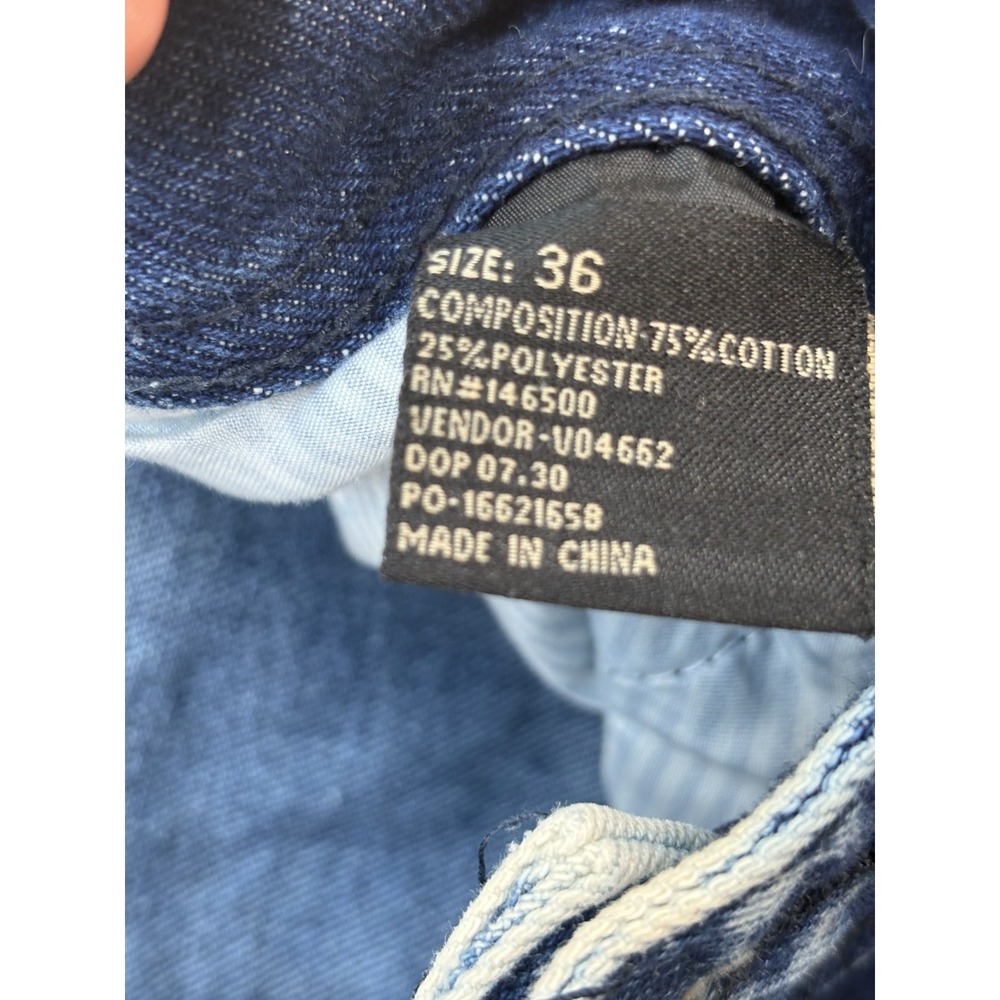 City ink Jeans Mens 36‎ Blue Printed Cotton Logo Pocket Straight Leg Distressed - Picture 3 of 4